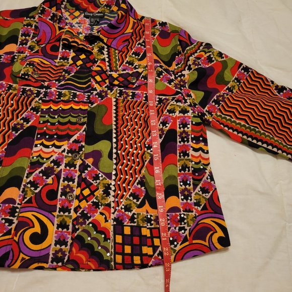 Gaudy Couture Short Jacket Shirt Size XL Colorful - Picture 5 of 14